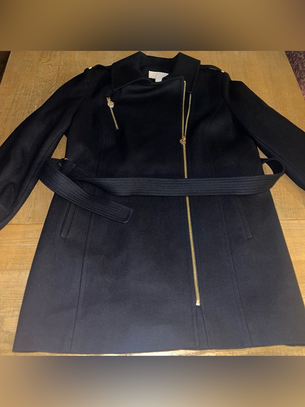 Michael Kors Women's Black Wool Blend Pea Coat Jacket Sz 18 XL